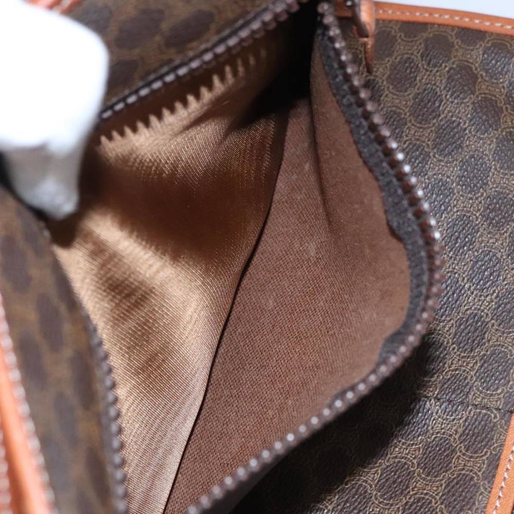 CELINE Macadam Canvas Clutch Bag PVC Leather Brown Gold Auth 106871 - Picture 11 of 16